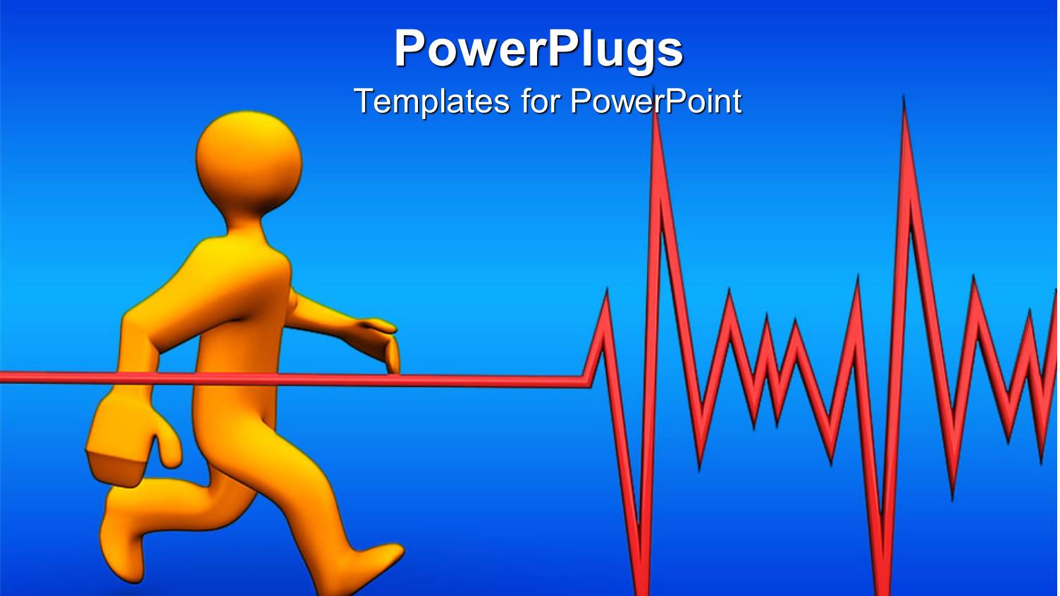 Animated Depiction of a large Yellow Human Running on Blue Background