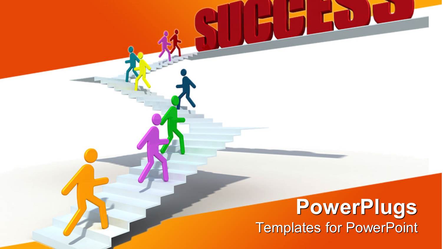 Animated Depiction of Mufti Colored Humans Climbing a Staircase