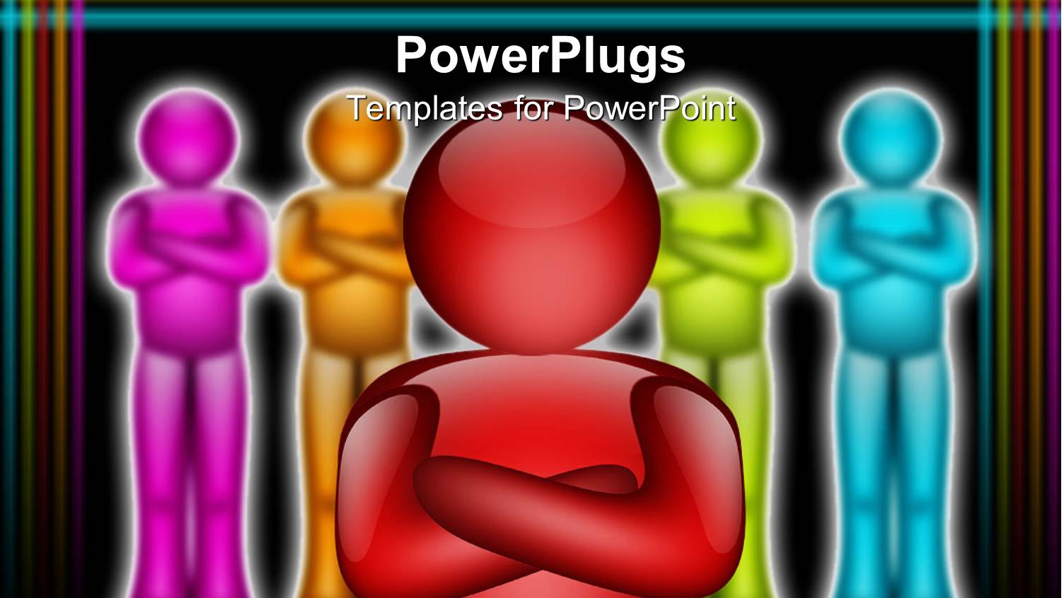 Animated Depiction of Multi Colored Humans with a Red One in Front