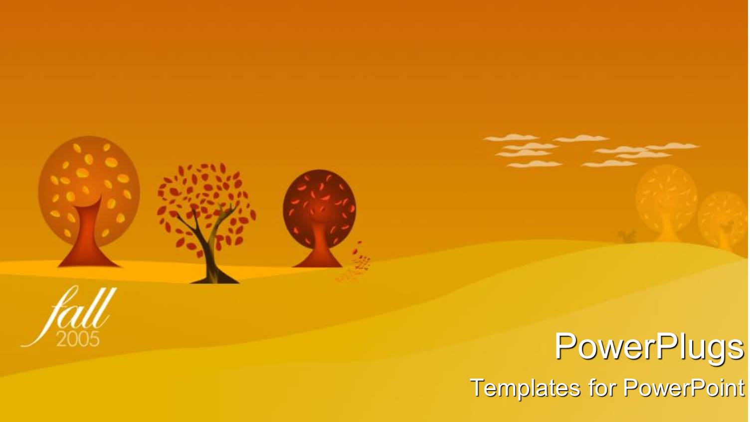 Animated Depiction of Sole Trees and a Fall Text