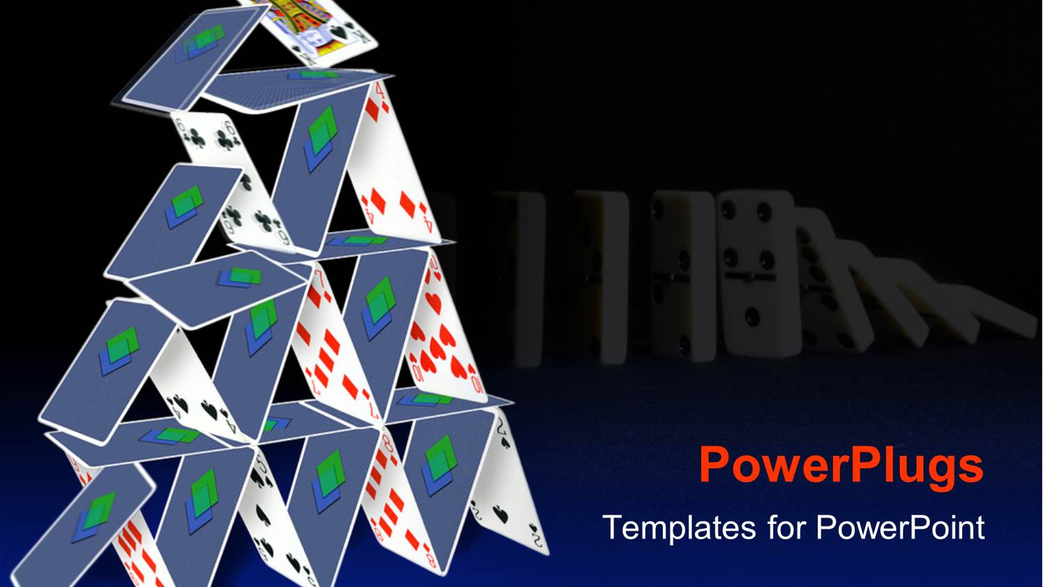 Animated Depiction of a Stack of Cards and Domino's