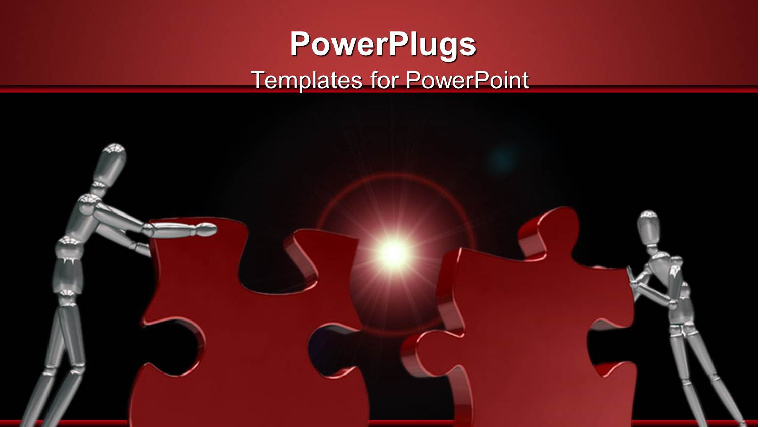 Animated Depiction of Two Humans Pushing Two Red Puzzles