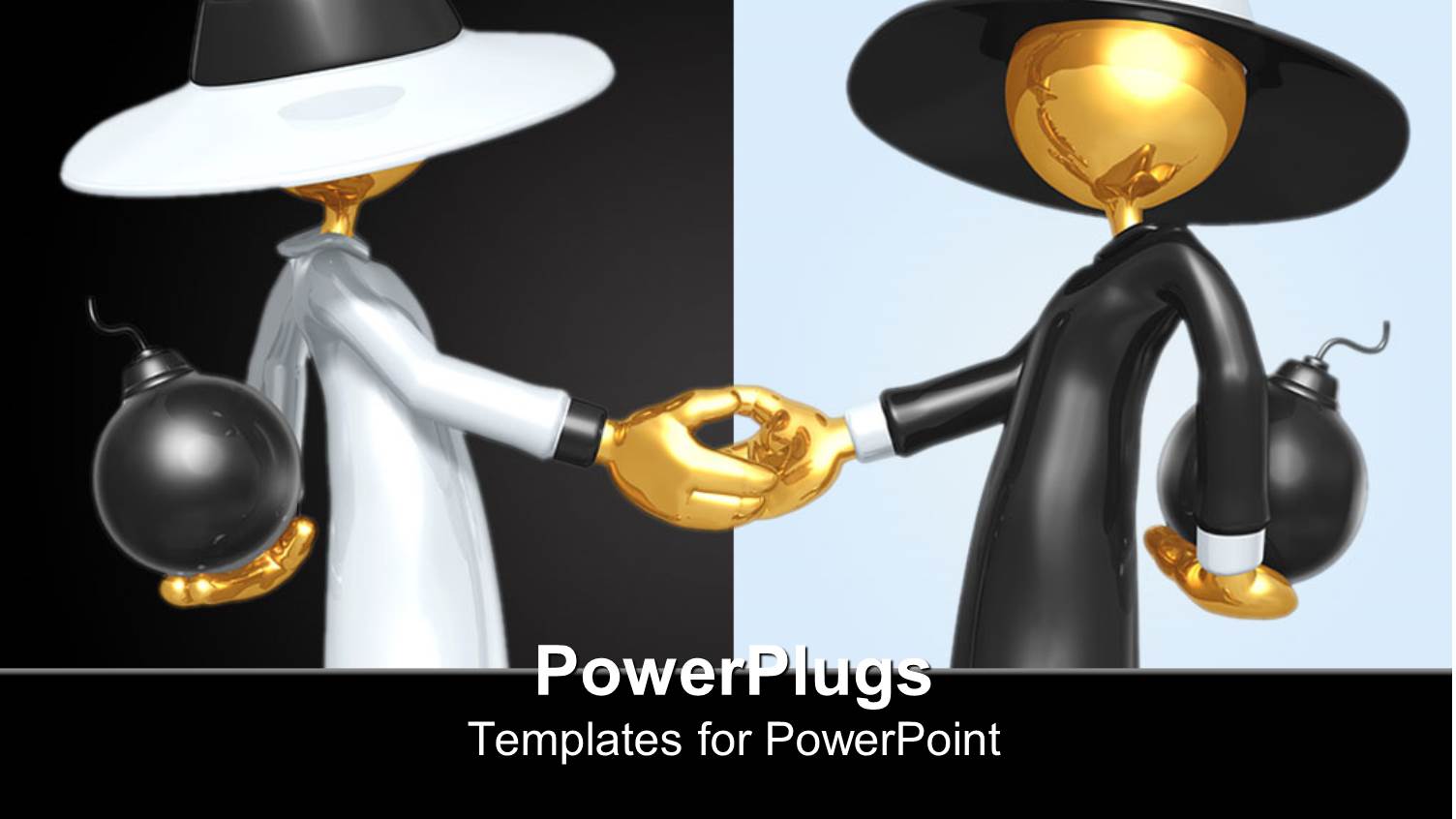 Animated Gold Colored Depiction of Two Humans Shaking Hands