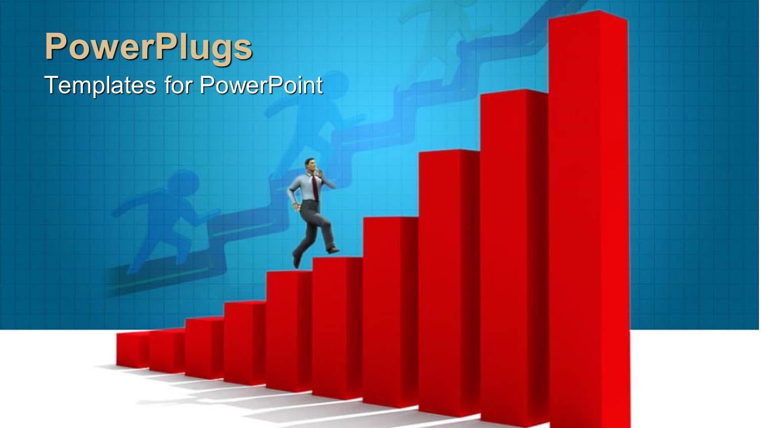 Animated huge Red Bar Chart with a Human Climbing it