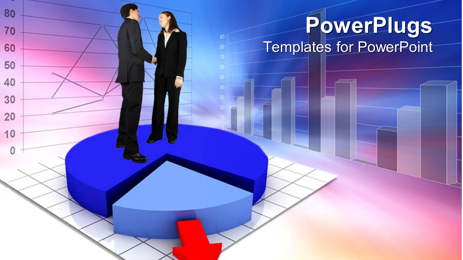 Animated Human Figures Standing on a Blue Pie Chart