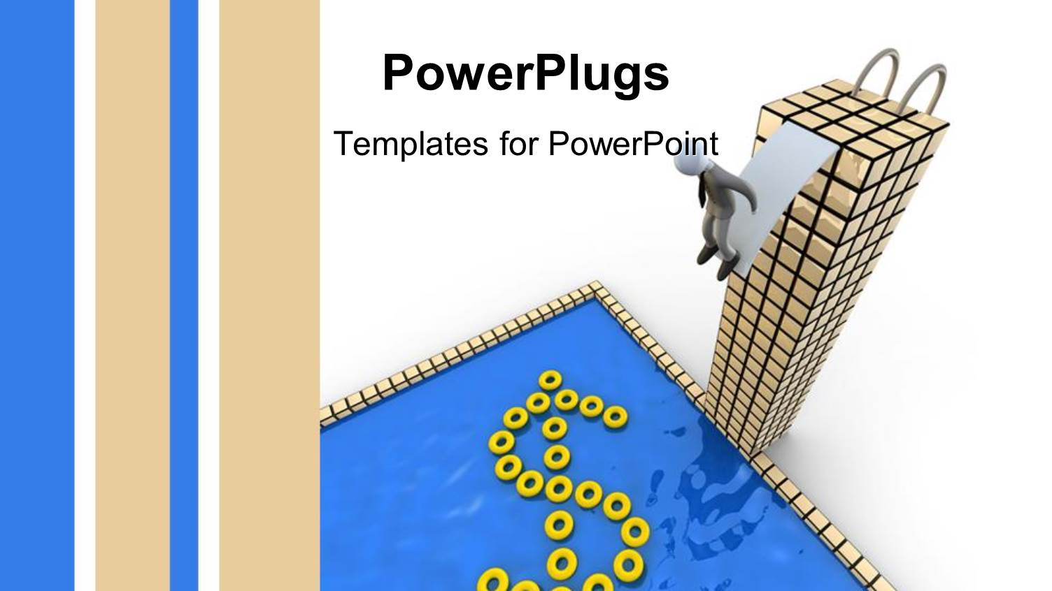 Animated Human Sliding Down a Building on a Dollar Symbol