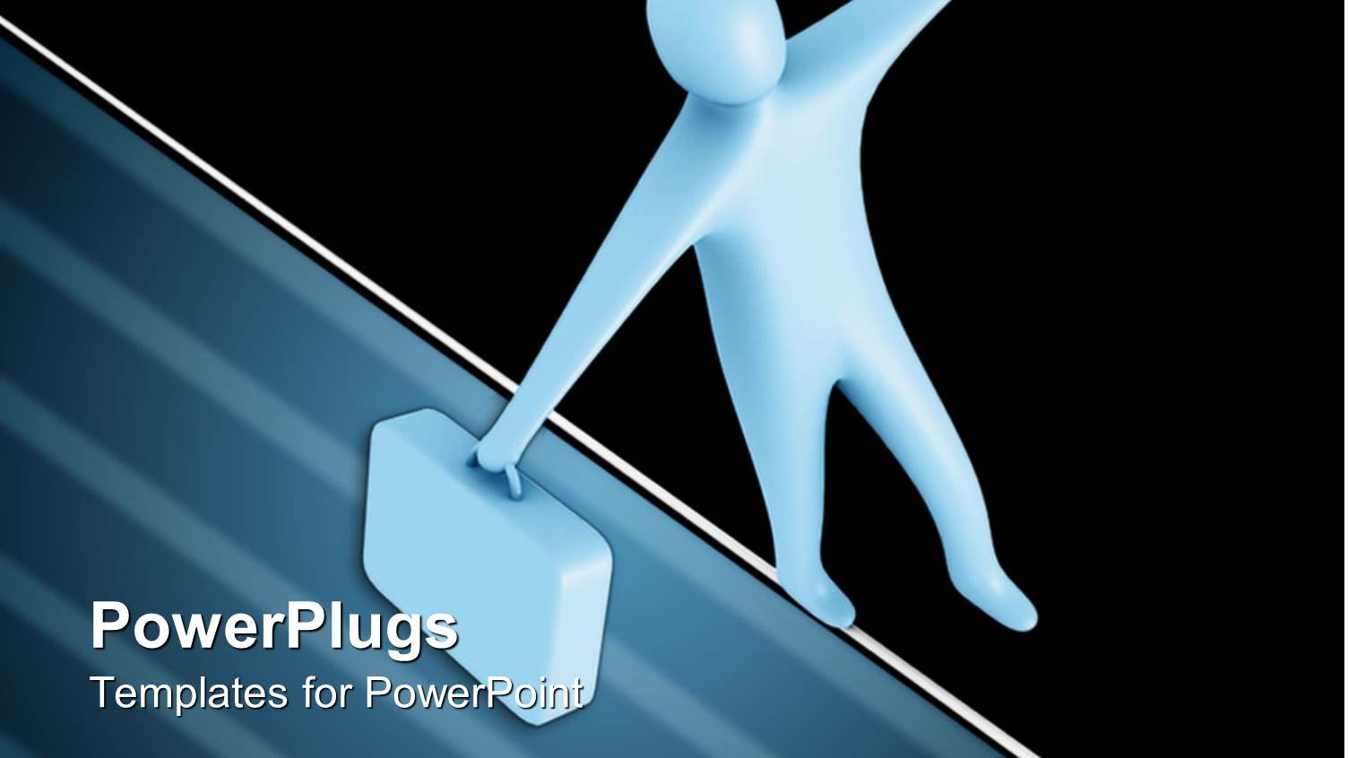 Animated View of a Person with a Briefcase Sliding Down