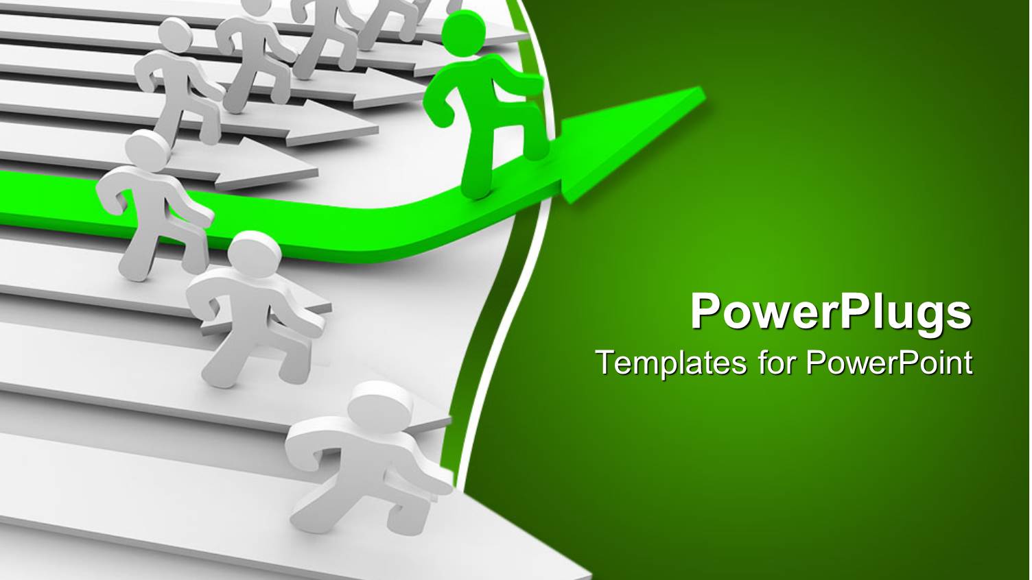 Animated White Human Figure on Arrows with a Green on in the Middle