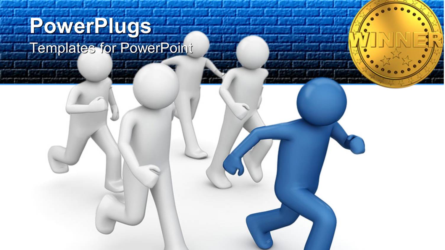 Animated White Human Figure with a Blue One in Front