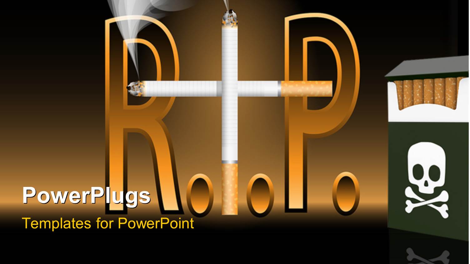 Anti-Smoking Poster with Cigarette Forming RIP and Skull on Cigarette Pack