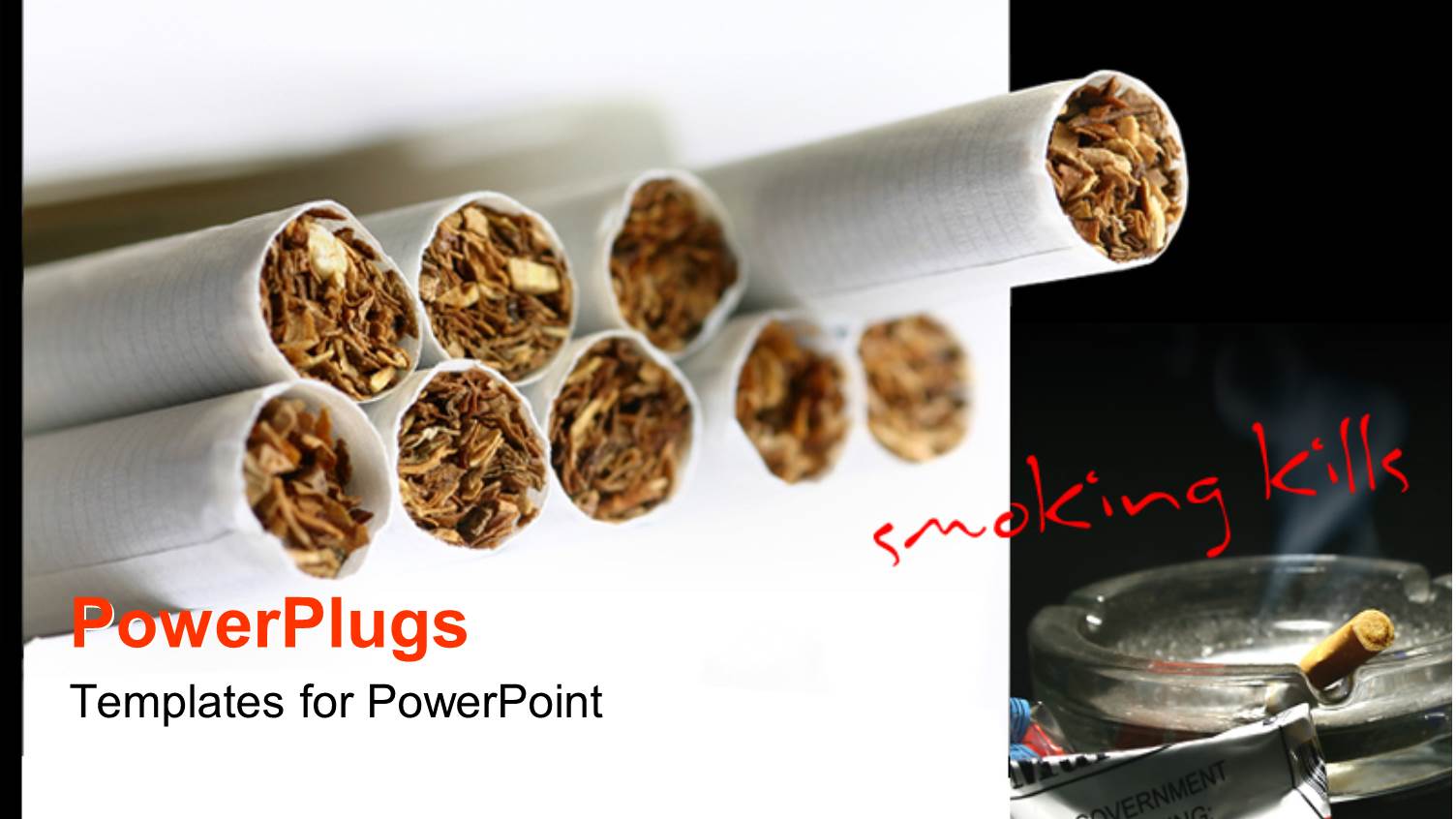 Anti Smoking Flyer with Tobaaco in Rolling Papers and Text Smoking Kills