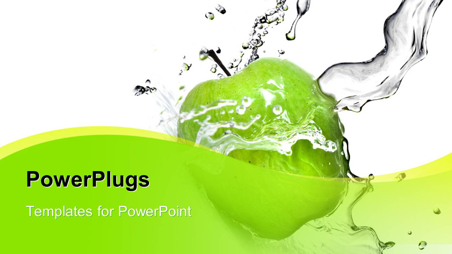 an Apple in Water Splashes Along with White Background