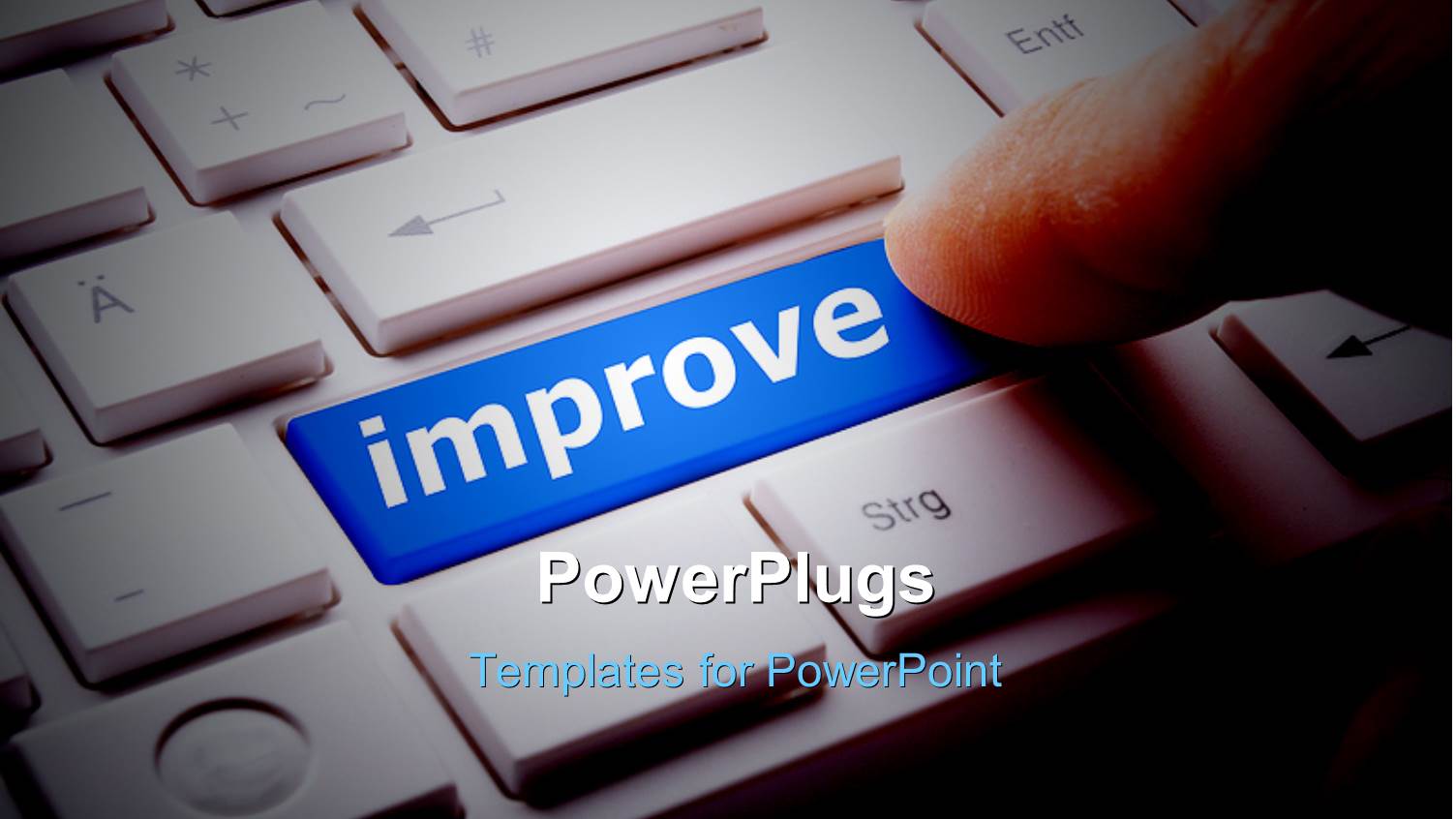 an Approval Button on the Keyboard with a Finger