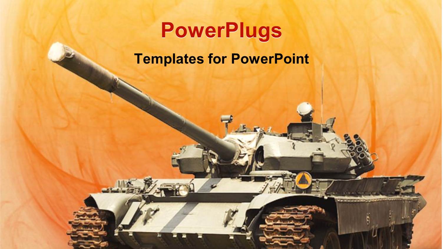 Army Tank in Orange Background