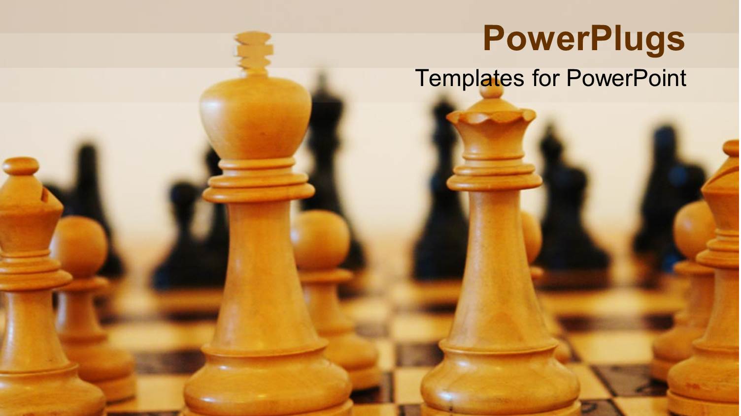 Arranged Chess Board with Cream and Black Chess Pieces