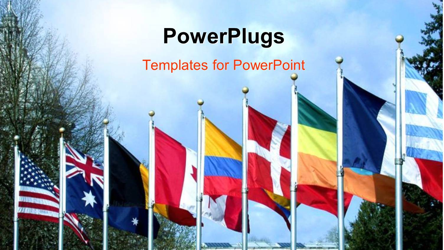 an Arranged Row of Flags Belonging to Different Countries