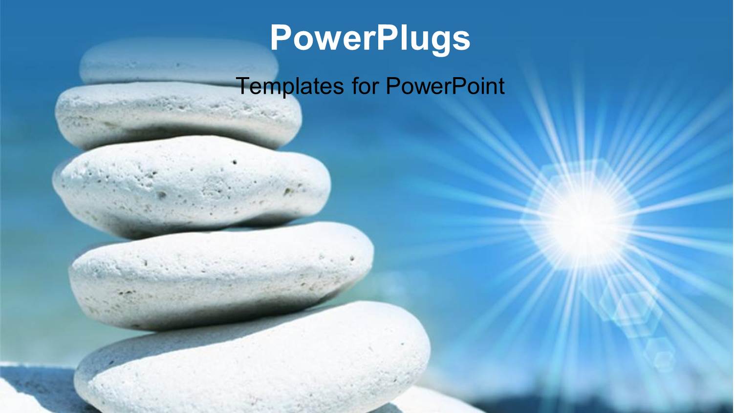 an Arranged  Stack of Smooth White Stones Under a Blue Sky