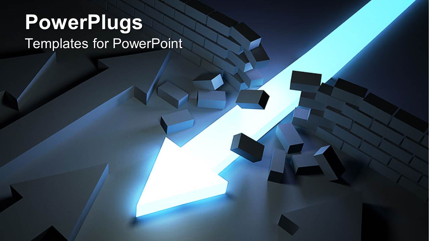 an Arrow Being Pointed in the Direction of a Broken Wall