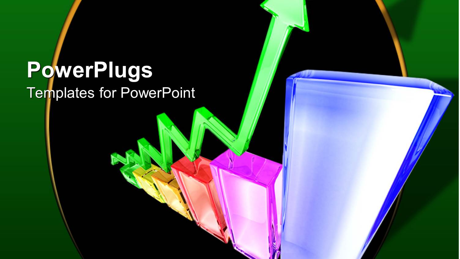 an Arrow with a Growth Bar and Blackish Background