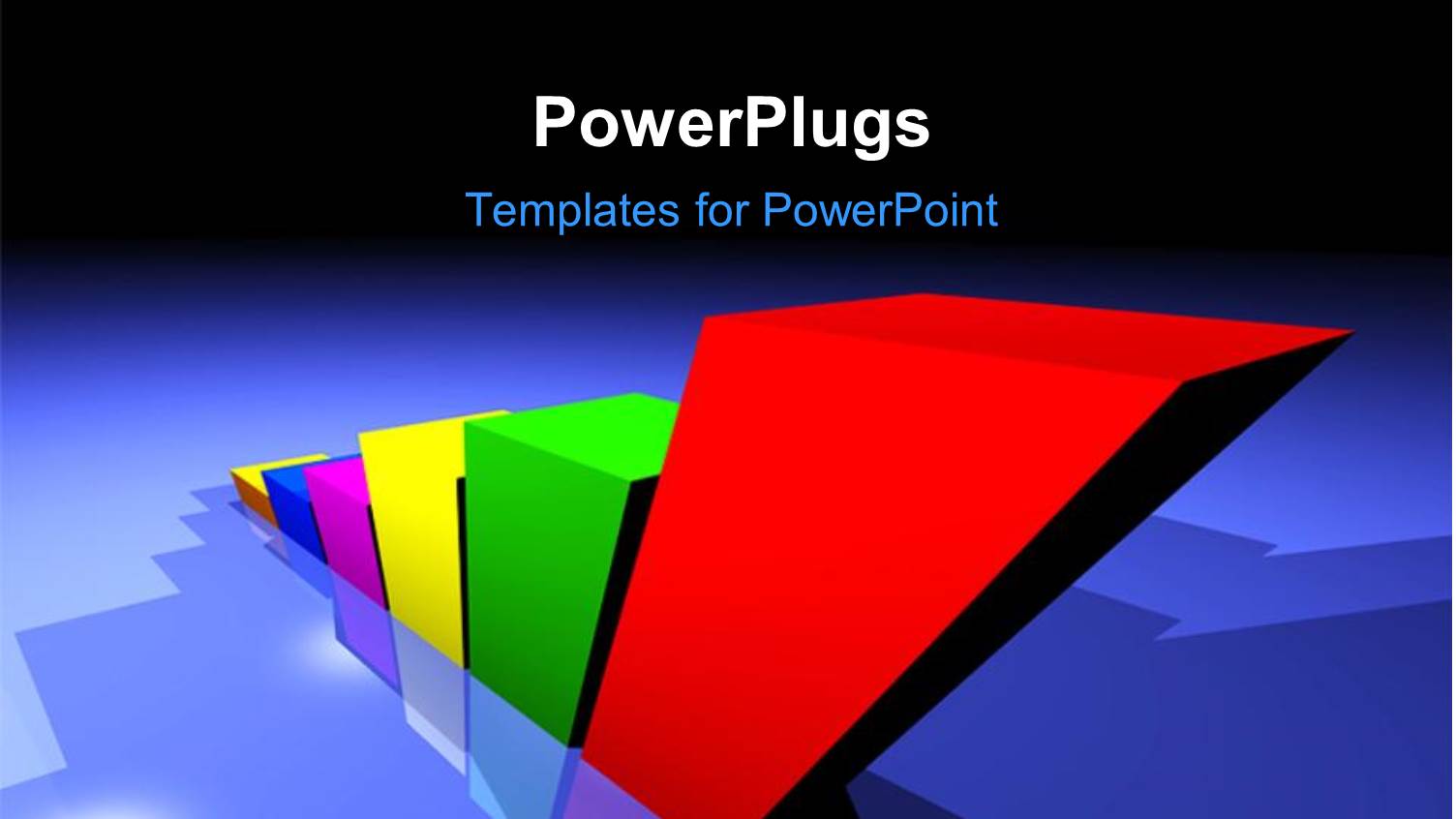 an Ascending Row of 3D Bar Chart on a Blue Background
