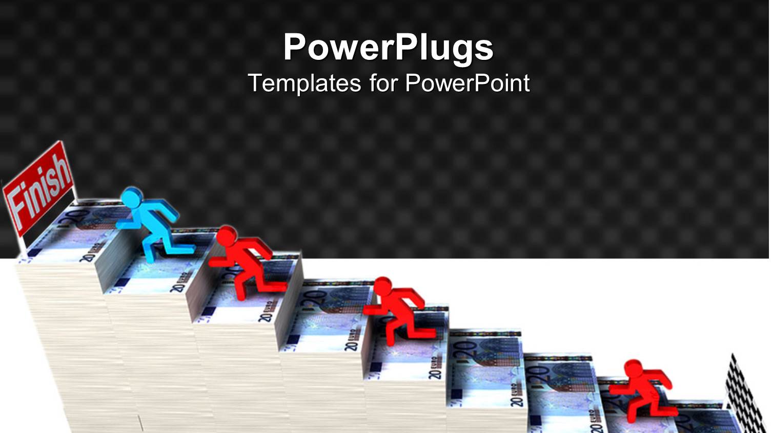 Ascending Stacks of Currency Notes with Human Figures Running on them