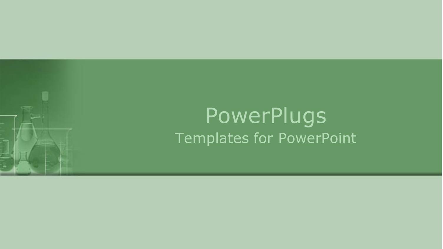 Assorted Science Beakers on Green Background