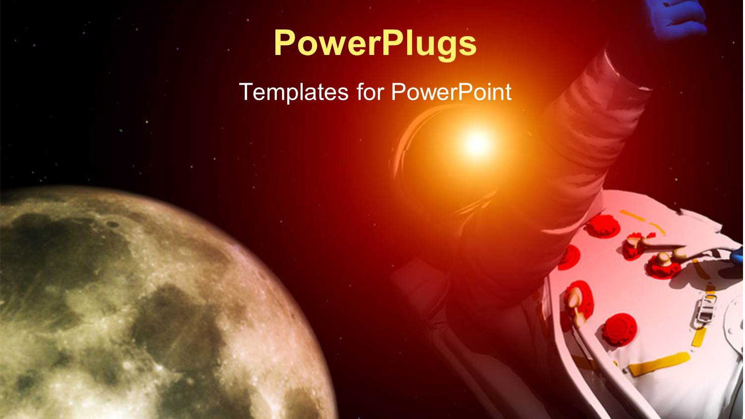 an Astronaut with a Moon in the Background