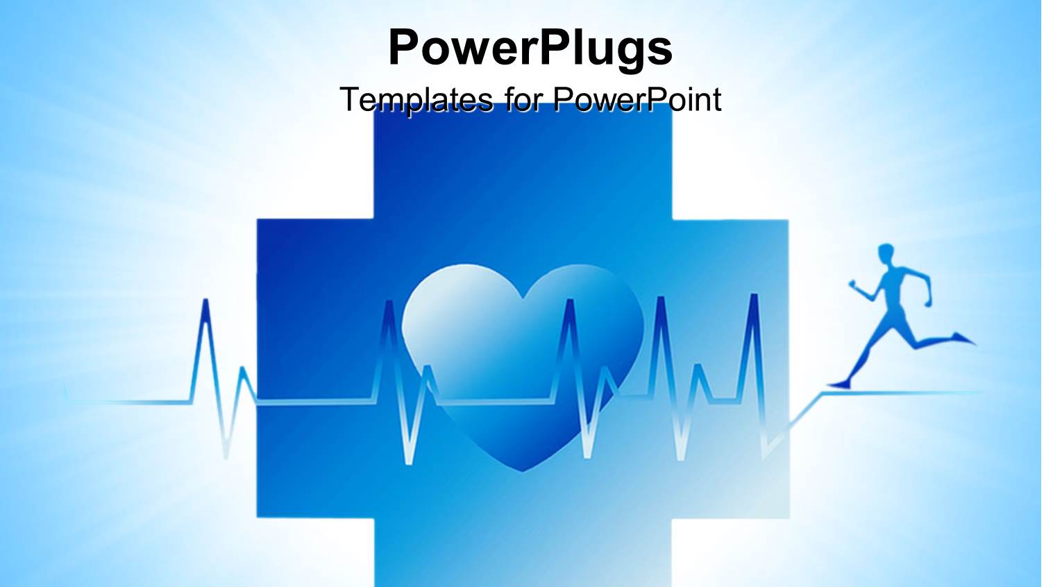 an Athlete Running Along with his Heartbeat and Figure of Heart in the Middle