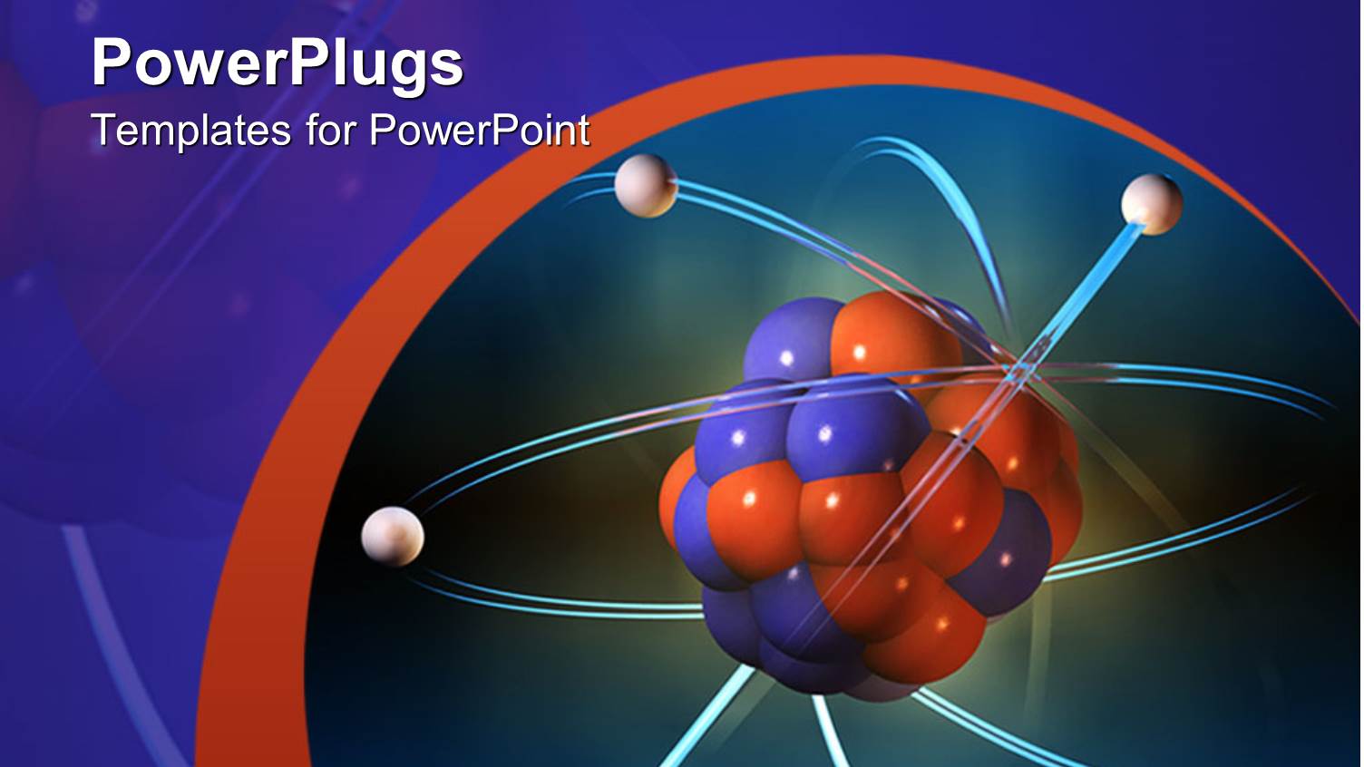 Atom Electrons Science Blue and Orange Background