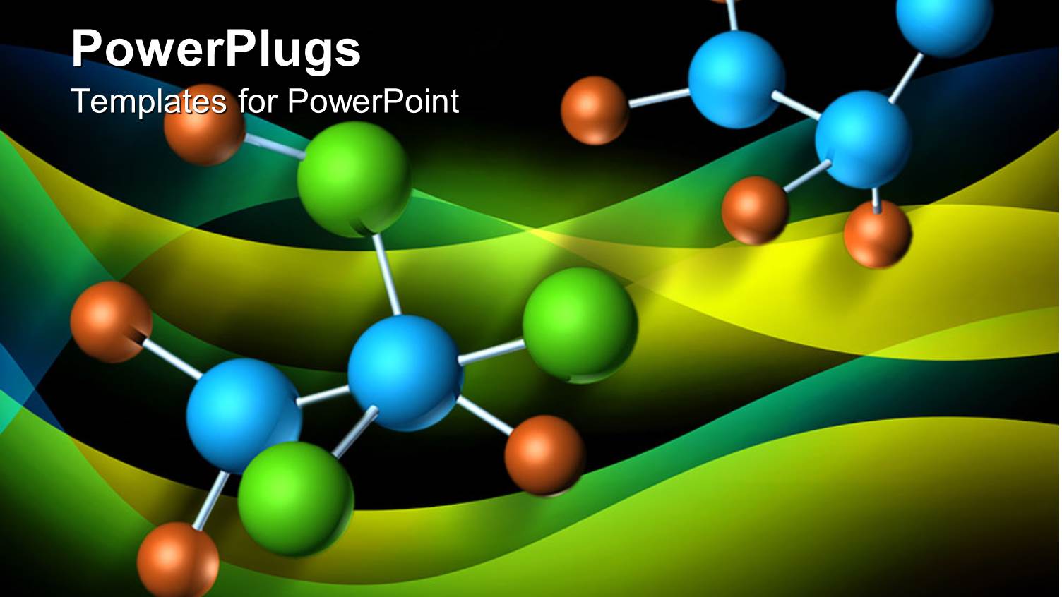 Atomic Bonding in Colorful Yellow-Blue Background