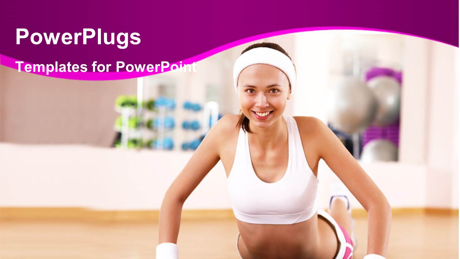 Attractive Young Lady Exercising on Gym Mat in Gym