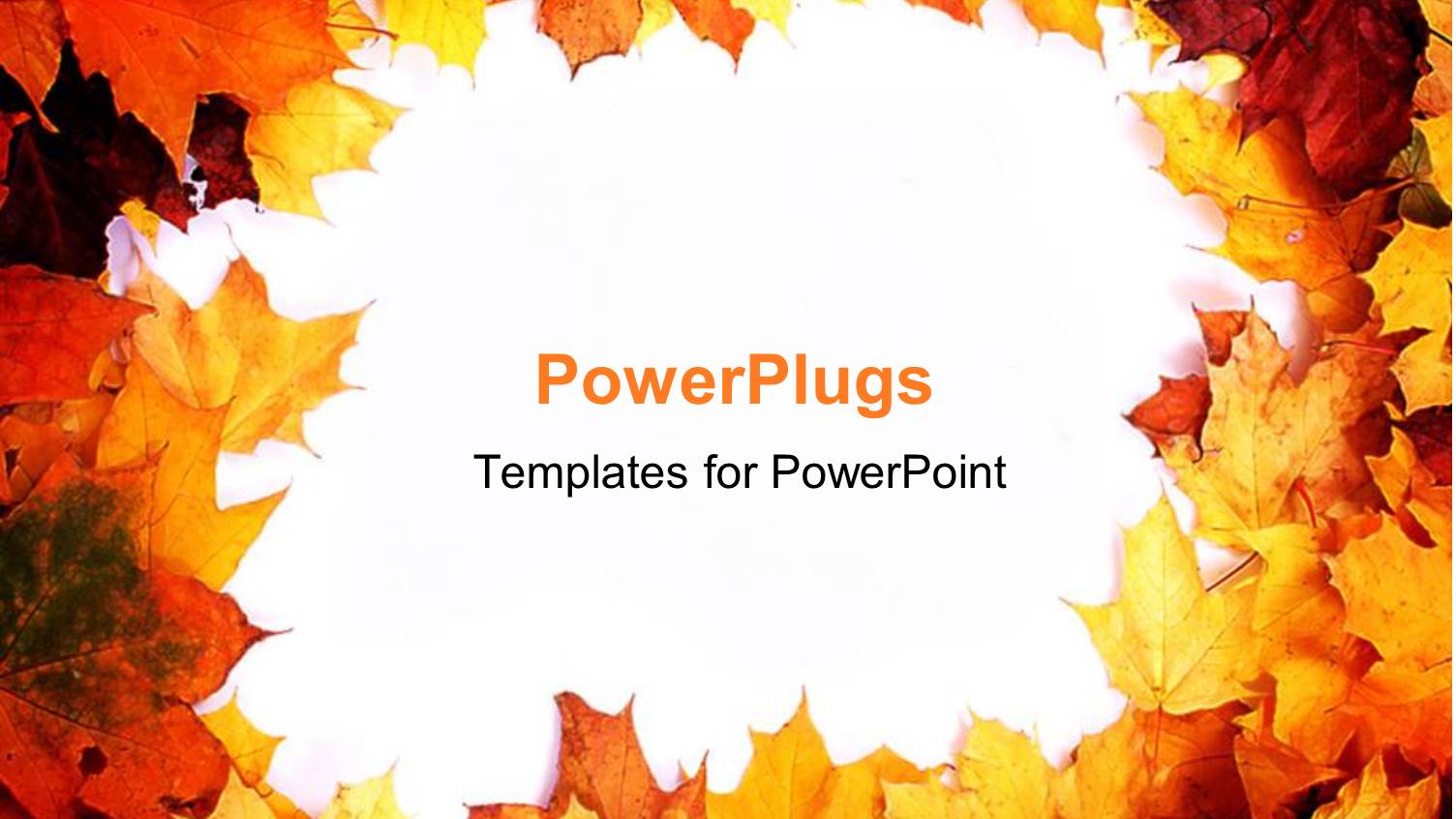 Autumn Border with Fall Leaves in Red, Orange, Yellow and Brown