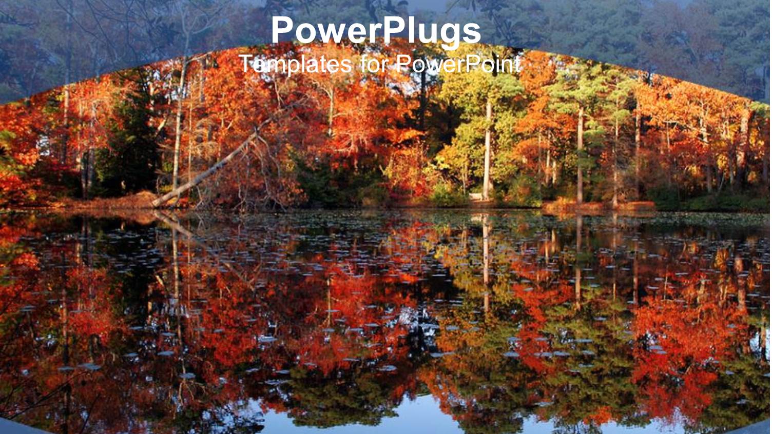 Autumn Depiction with Trees Reflecting in the Lake Water