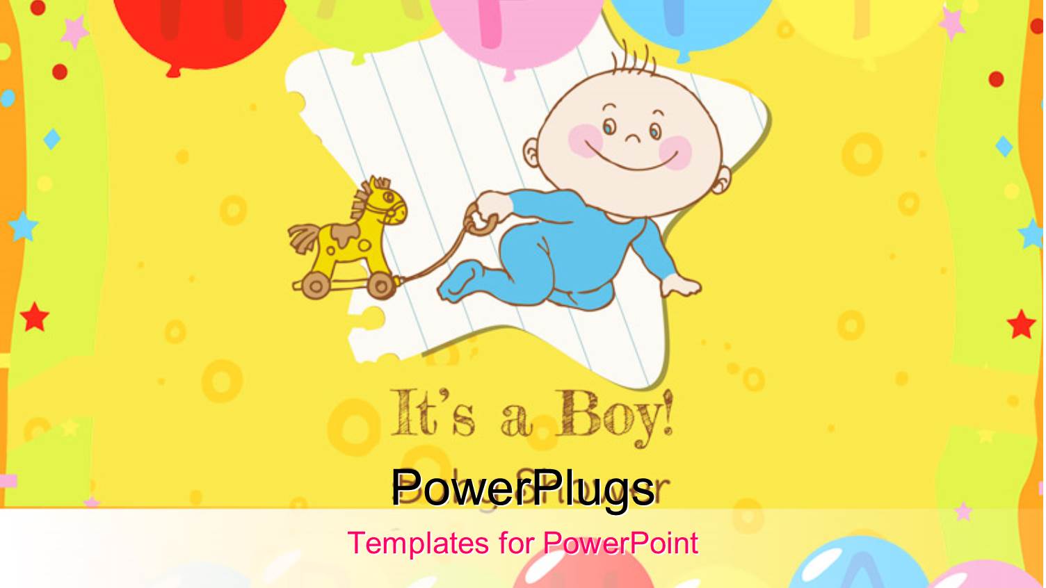 Baby Boy Shower and Arrival Card with Image of a Happy Baby Boy