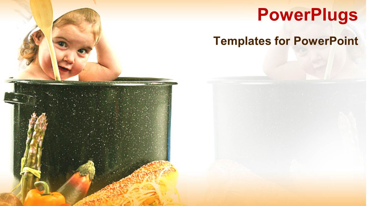 Baby Wearing a Chef Hat in a big Pot