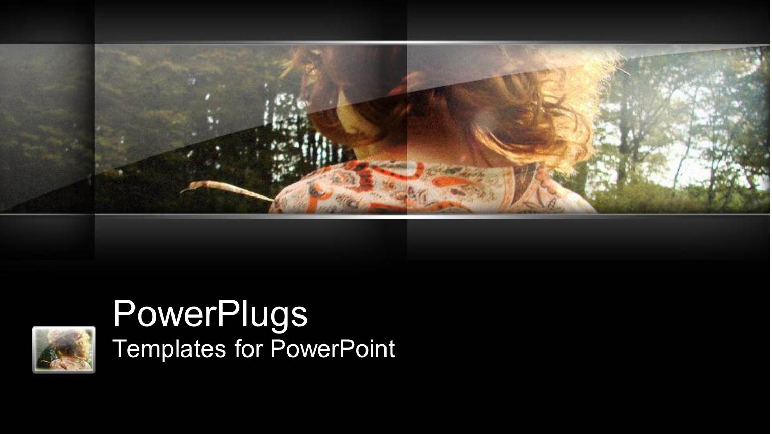 Back of Curly Haired little Girl with Trees in Background