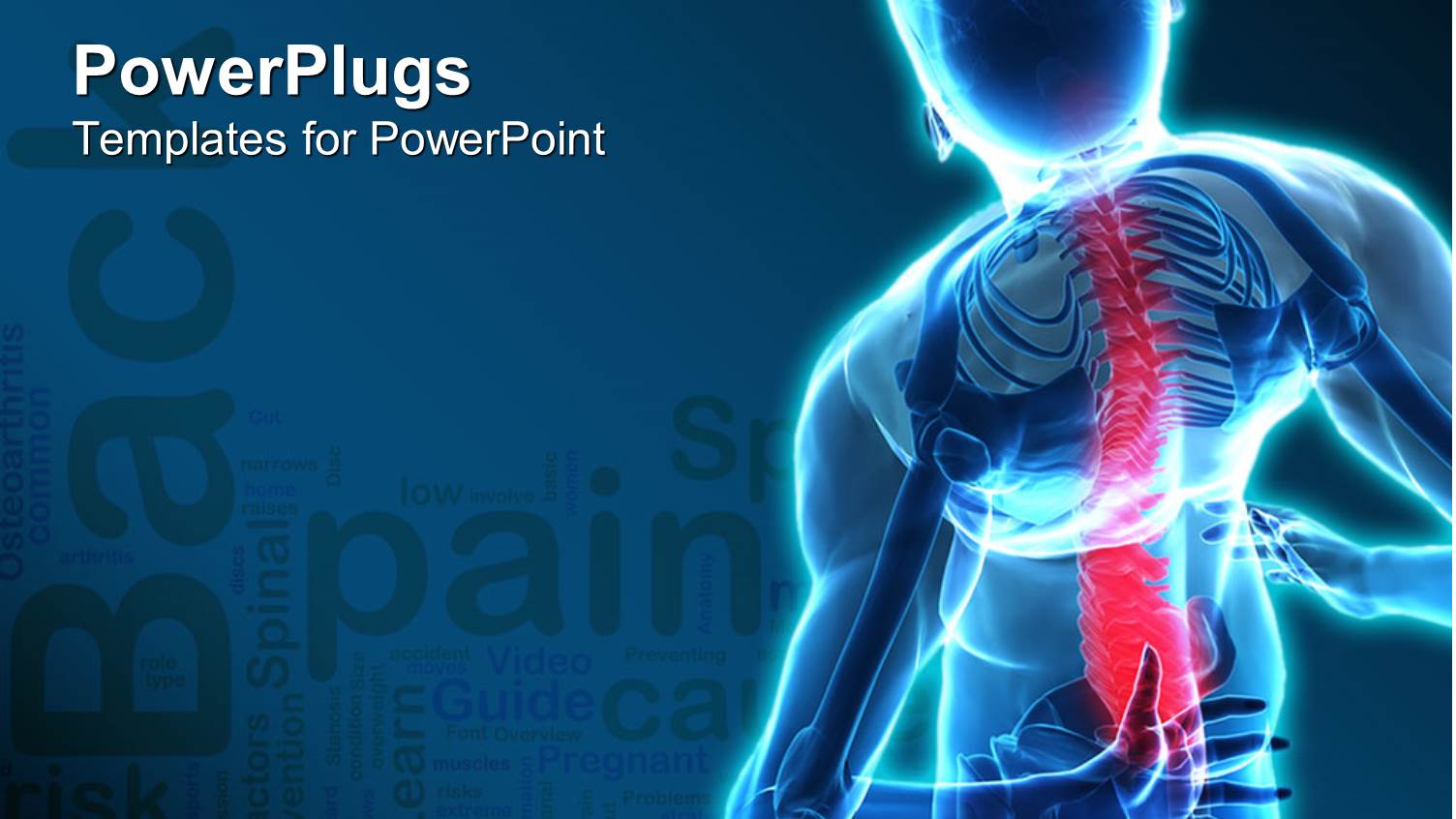Back Pain Skeleton Nervous Human Body Blue Background
