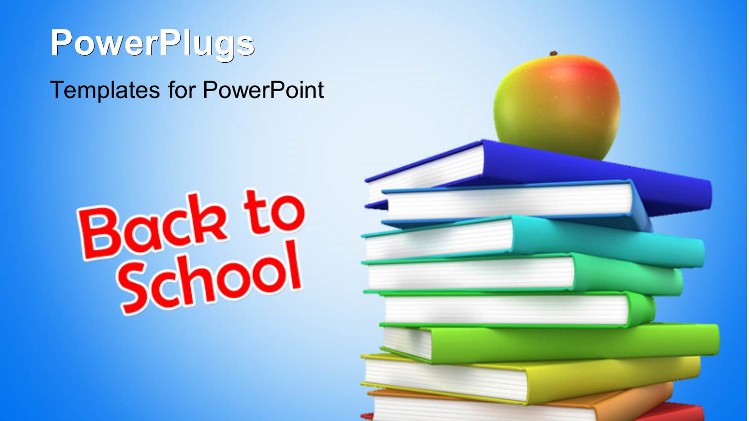 Back to School Concept with Colored 3D Books and an Apple Over it.