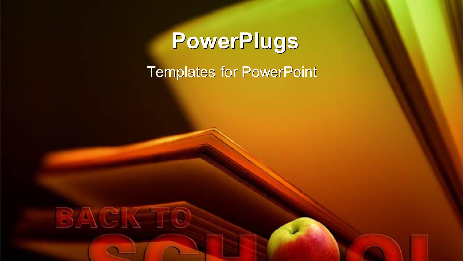 Back to School Depiction with Open Book and Apple in Black Background