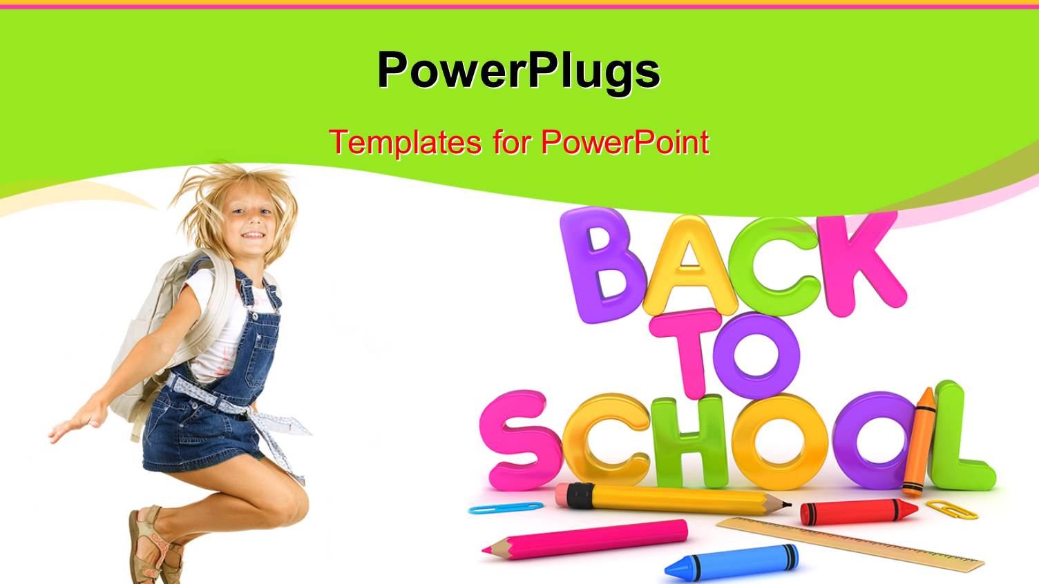 Learning Depiction with School Supplies and Cute Girl Dressed for School