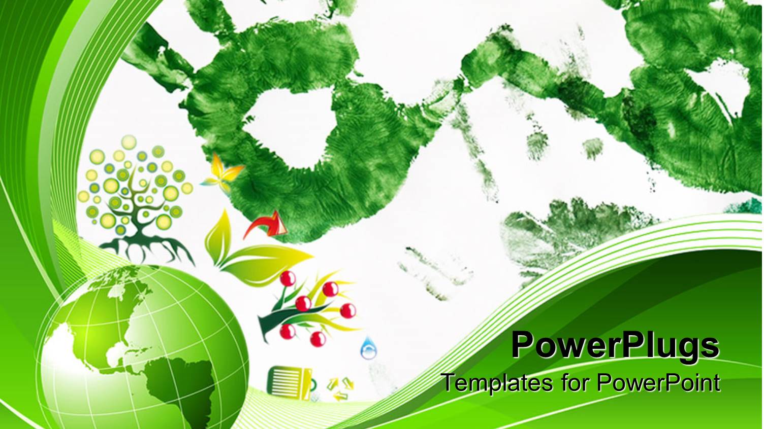 a Background Consisting of Hand Prints and Plants Together