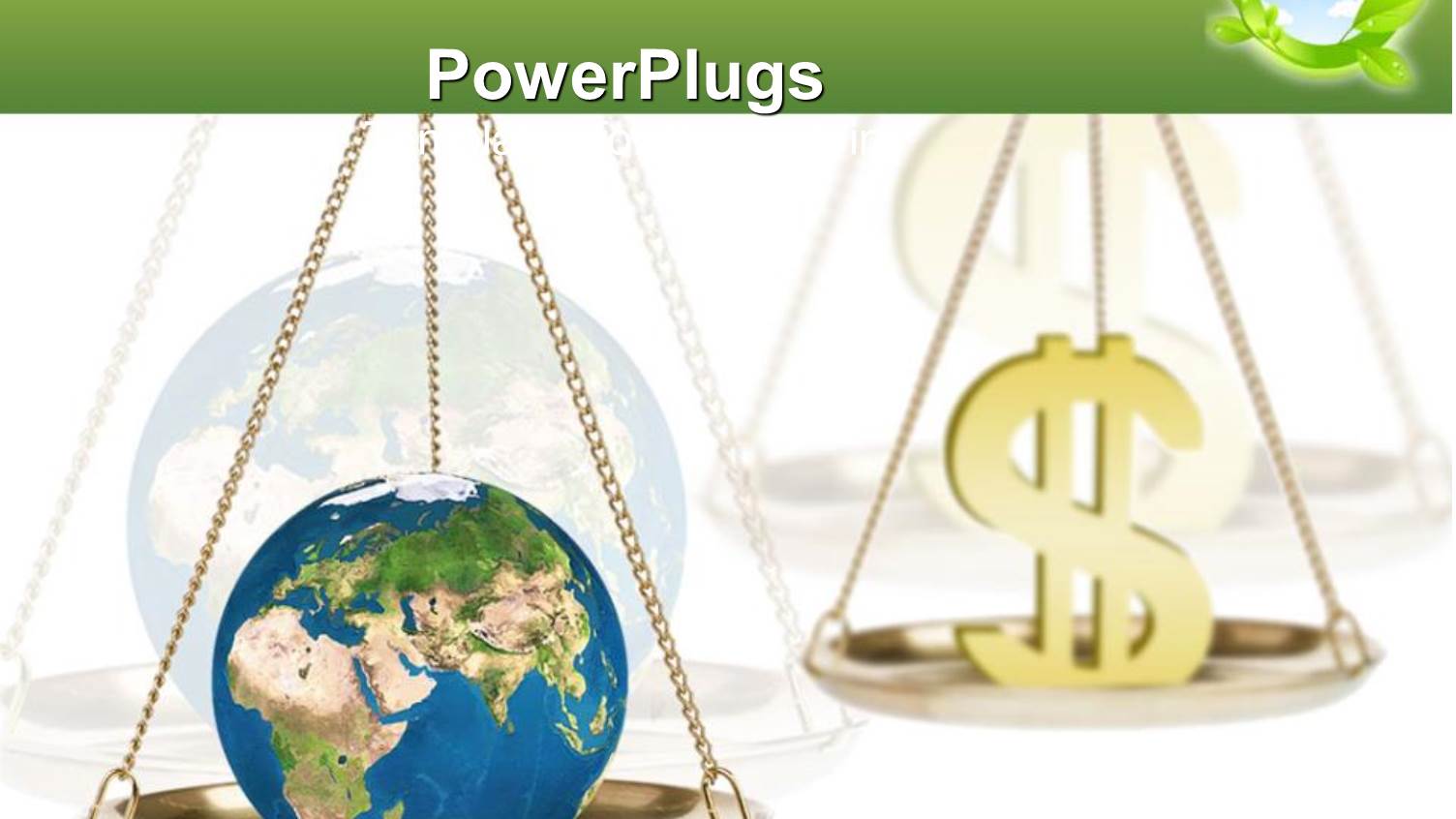 Balance Scales with Globe on One Side and Gold Dollar Sign Opposing