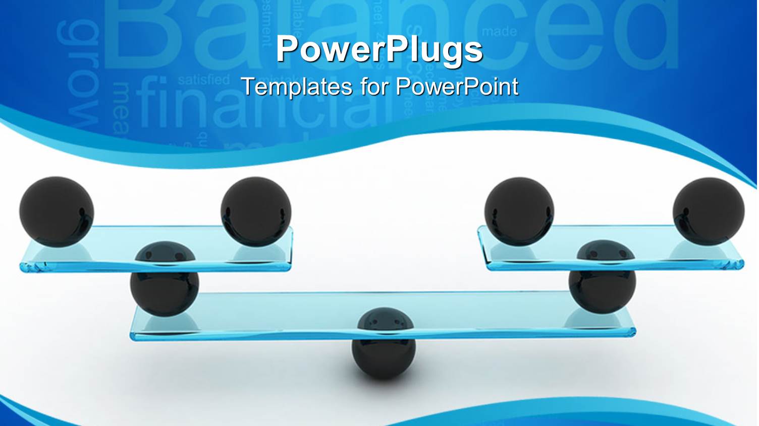 Balanced Financial Organization Depicted with Black Spheres Balancing Glass Sheets