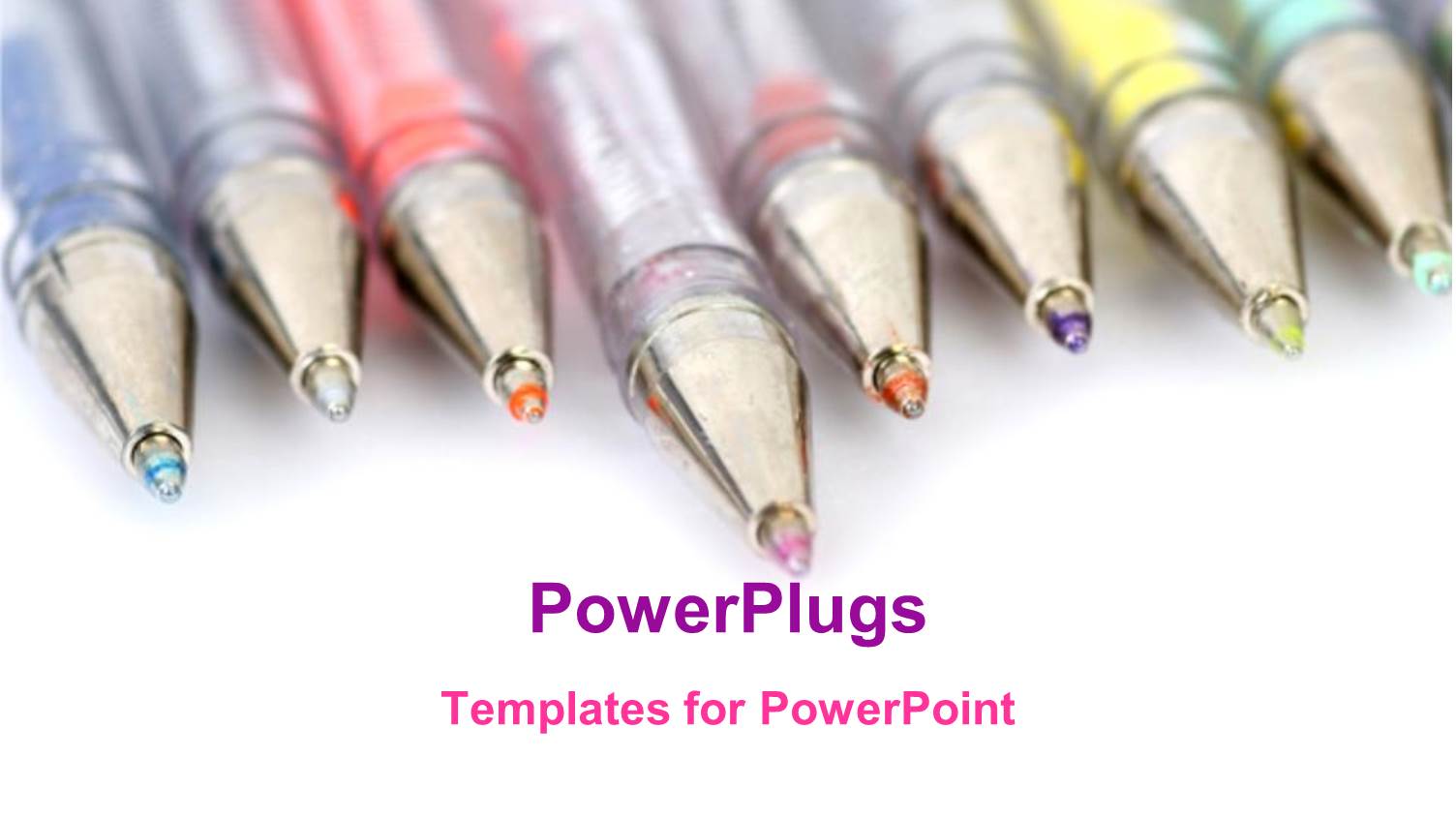 Ball Point Pens Lined Up Side by Side on White Background