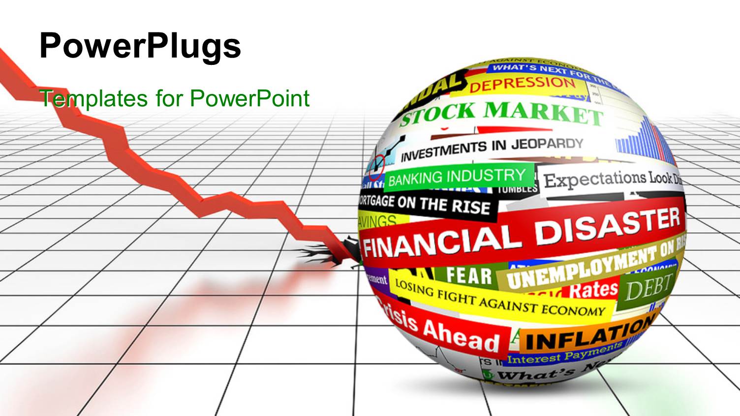 a Colorful Globe with a Recession Sign