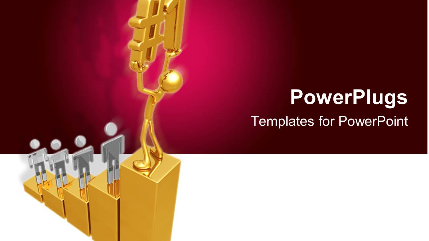 Bar Chart with Men Standing on Each Bar