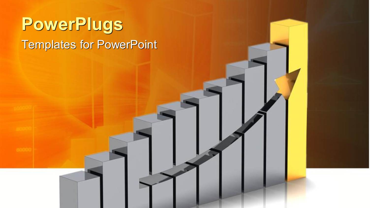 Bar Chart Showing Increase in Value with Arrow Moving Upwards