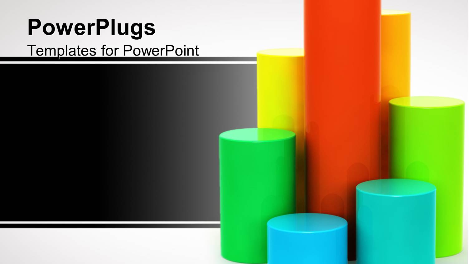 Bar Graph Pieces in Rainbow Colors, Black and White Background