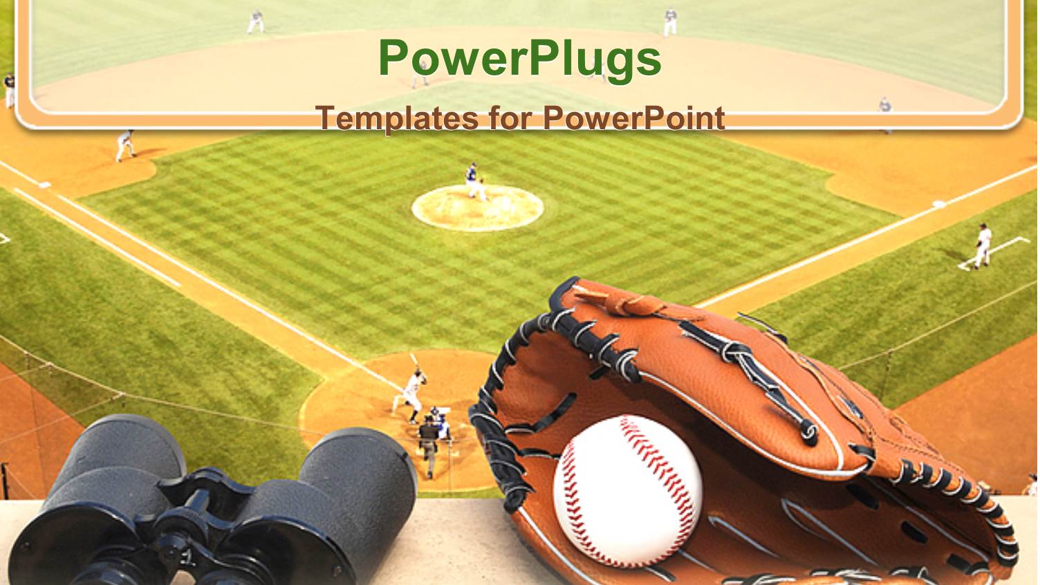 Base Ball Pitch, Brown Gloves and a Pair of Binoculars