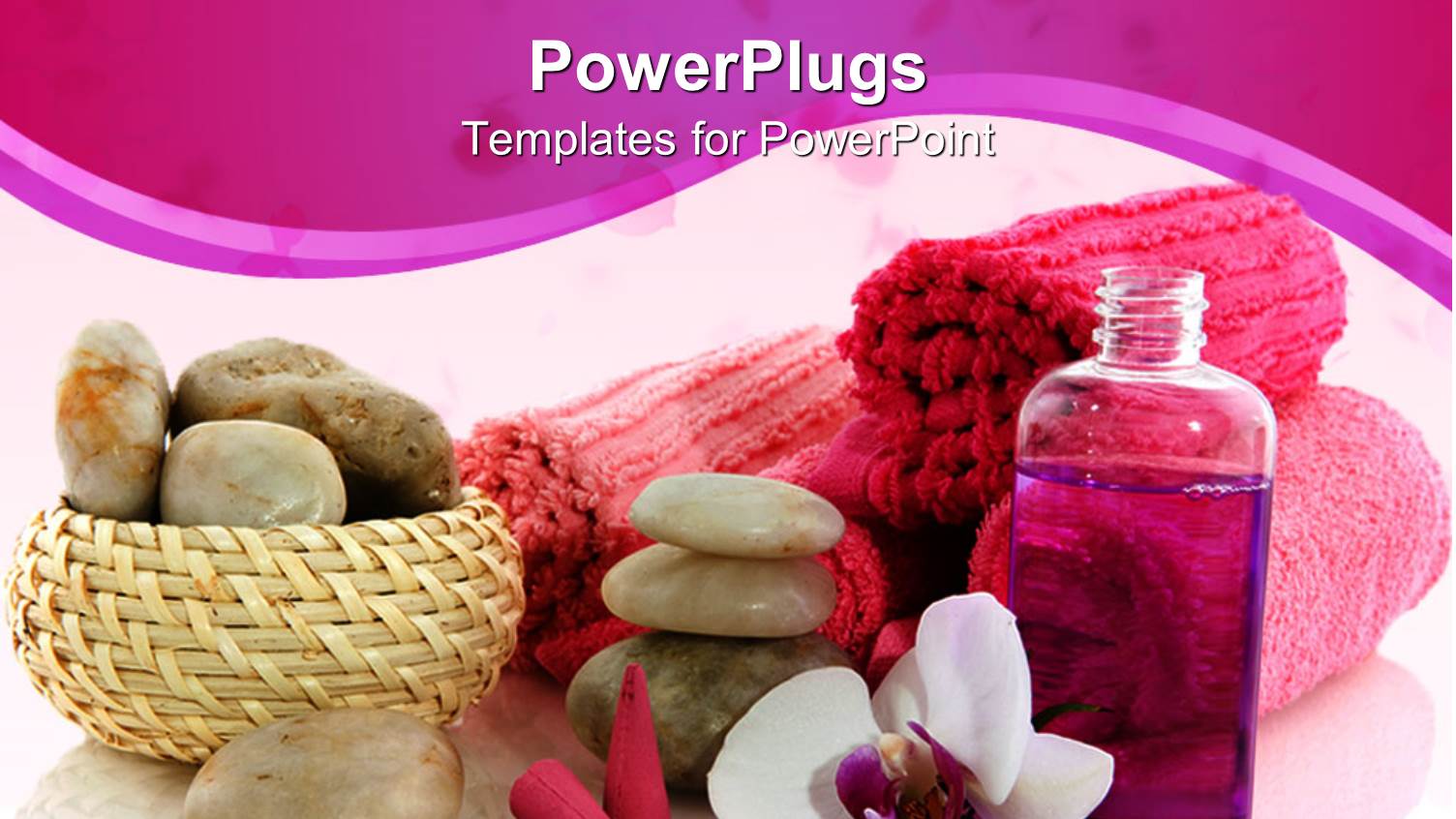 Basket with Stones, Orchid, Towels, Liquid, Incense, Spa, Beauty, Salon, Natural Wellness